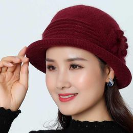 New Warm woman Hood Set Crochet Scarf Hat with hair Knitted Headwear Thicken Gift Cap Female And Old Aged