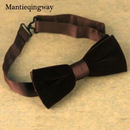 Mantieqingway Men's Bow Ties Veet Groom Marriage Wedding Bowties Shirt Collar Tie Solid Colour Black Red Necktie for Men1