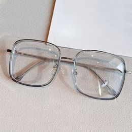 New Fashion Geek Design Full Metal Made Strong Optical Glasses With Multi Level Square Frames And Long Cover Arms