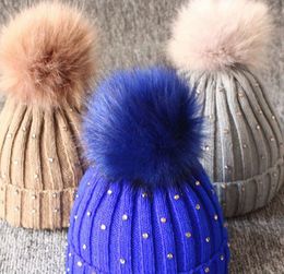 Infant Baby Knit Cap Baby Knitted PomPom Beanies Boys Outdoor Slouchy Beanies 0-3 years 8 COLORS KKA8109