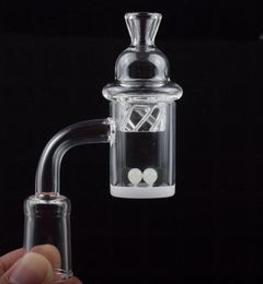 Latest 4mm Opaque Bottom quartz banger nail with spinning carb cap and terp pearl for 10mm 14mm 18mm glass bong adapter Dab rigs