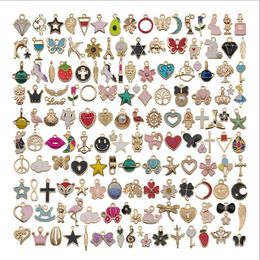 Mix 150pcs Jewelry Findings Bulk Oil Drip Handmade DIY Jewelry Accessories Charms Pendant fit Earring Bracelet Necklace Jewellery Make