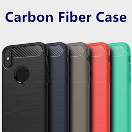 Case For iPhone 11 PRO MAX XS MAX XR Galaxy Note 10 S10 PLUS S9 S8 PLUS Brush Protective Carbon Fibre Case Cellphone Soft Cases with OPP Bag
