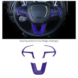 Purple ABS Car Steering Wheel Cover for Dodge Challenger 15+ / Durango 14+ / Grand Cherokee SRT8 14+ / Dodge Charger 15+