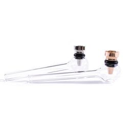Premium Glass Smoking Smoking Pipe With Clear Handle With Metal Bowl Metal Tobacco Hand Spoon Herb Pipes