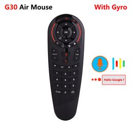 G30 G30S Remote Control 2.4G Wireless Keyboards Voice Air Mouse 33 keys IR Learning Gyro Sensing Smart Keyboard for Game Android TV Box