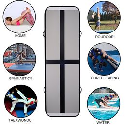 Inflatable Gym Mat Tumble Track Trampoline 4*1*0.1m Inflatable Airtrack Floor Mat For Home Use Cheerleading Tumbling Jumping Mat for Fitness