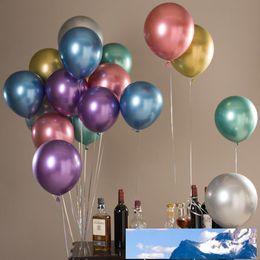 New Glossy Metal Pearl Latex Balloons Thick Chrome Metallic Colours Inflatable Air Balls Globos Birthday Party Decor12inch