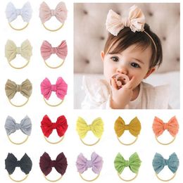 Cute lace hair bows baby headbands nylon girls headbands soft Infant headband kids hair bands baby girls hair accessories