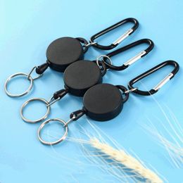 Keyring Extendable Keychain Clip Pull Key Ring Outdoor Anti Lost Pull Ring Plastic Circular Climbing Buckle Easy Pull Party Favour CCA12519