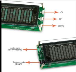 FreeShipping 1 VFD Music Audio Spectrum Indicator / Audio VU Meter/Amplifier Board Level /Precision Clock/Adjustable AGC Mode