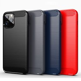 For Iphone 12 Case Carbon Fibre Soft TPU Back Cover Phone Case for Iphone 12 Pro Max