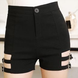 high waisted tight black shorts