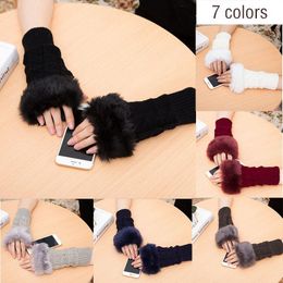 Women Winter Wrist Arm Hand Warmer Knitted Long Fingerless Gloves Mitten New