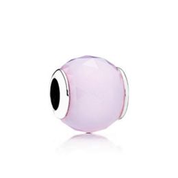 NEW 100% Sterling Silver 1:1 Glamour 791722NBS Milky Pink Charm Glass Bead Original Women Wedding Fashion Jewellery 2018 Gift