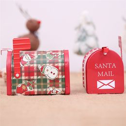2020 christmas mailbox Magnetic Mailbox Cover Christmas Candy Box Craft Iron Storage Box Organiser Tin Box Mailbox