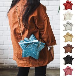 Baby Girls Purse Bags Sequins Star Kids Shoulder Bag Long Chain Messenger Bags Small Coin Purses Handbags 8 Colours DW5862