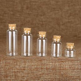 Wholesale Drift Vial Small Glass Wishing Bottle with Cork Stopper Make Wish Bottle 5 Sizes WB2656