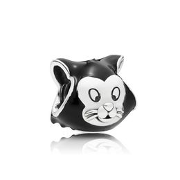 NEW 100% 925 Sterling Silver Lucky Eternal Charming 797488EN16 CAT CHARM Beaded Women's Gift Original Jewelry Gifts