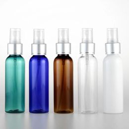 60ml Empty PET Perfume Bottle With Aluminium Anodized Spray Pump Round Shoulder Plastic Cosmetic Liquid Bottle Vials LX3161