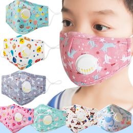 children Mouth Mask Kids Breath Valve Anti Haze Breathable Mask Anti Dust Mouth-Muffle Face masks 9 styles