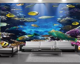 3d Animal Wallpaper 3d Mural Wallpaper Beautiful Underwater Coral and Small Fish Scenery Digital Printing HD Decorative Beautiful Wallpaper