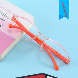 2020 New Children's Anti Blue Light Oval Frame Glasses Wholesale Baby Jelly Colour Glasses Frame Children's Online Class Glasses