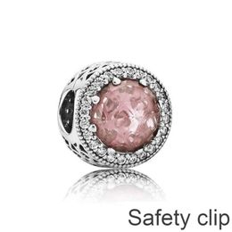 NEW 100% 925 Sterling Silver 1:1 Authentic 791725NBP Radiant Hearts Charm, Blush Pink Crystal & Clear CZ Bracelet Original Gift