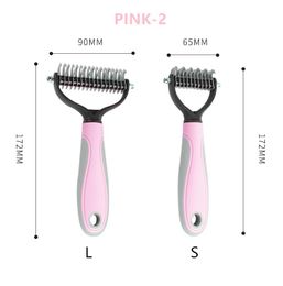 High quality pet stainless steel grooming tools double-sided knotted rake comb pet comb dog knotted comb knotting hair removal