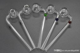 Curved 14cm Glass Pipes bong oil water pipes blue green amber Colour glass balancer smoking tobacco