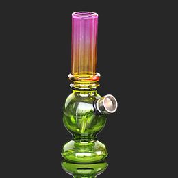 Polychrome Glass Water Pipe Tall Glass Bong Glass Beaker With Metal Bowl Ash Catcher Dab Oil Bubbler Mini Water Bong