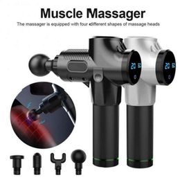 min Electric Muscle Massager Therapy Fascia Massage Gun Deep Vibration Muscle Relaxation Fitness Equipment with 4 heads