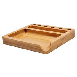 Latest Natural Bamboo Wood Portable Preroll Roll Roller Dry Herb Tobacco Philtre Cigarette Smoking Tray Show Display Storage Plate DHL Free