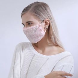 Free shipping 3-8 days to US!Diamond mask cotton hollow-out one-time crystal diamond nightclub luxury web celebrity hot style hot style