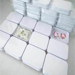 Free Shipping 110X80X25mm Rectangle white tea tin box mint pill candy Jewellery storage box