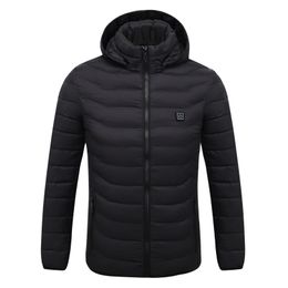 New Heated Jacket Outdoor Coat USB Electric Hiking Jacket Men Women Long Sleeves Hooded Heating Warm Thermal Clothing