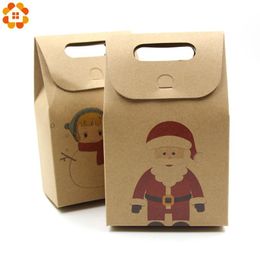 Kraft Paper Candy Boxes Christmas Gifts Supplies Guests Packaging Boxes Merry Christmas Wrap Favour Party Decorations