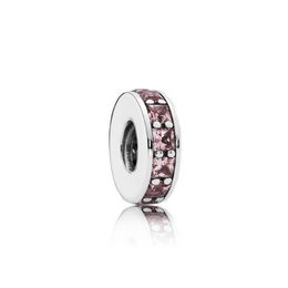 NEW 100% Sterling Silver 1:1 Glamour 791724NBP Rosy Eternity Spacer Bead Original Women Wedding Fashion Jewelry 2018 Gift