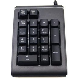 Tastiere con cablaggio LED retroilluminato tastiera numerica USB, tastiera portatile Slim mini tastiera tastiera tagliata a forma di 19 tasti grandi lettere di stampa