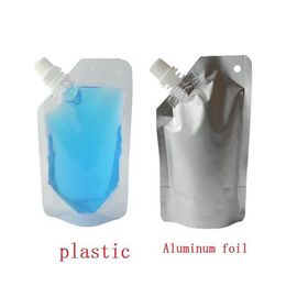 Doypack Aluminium Foil Spout Bag For Drinking Liquid Storage Bag Jelly Milk Sauce Oil Transparent Stand Up bags