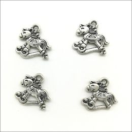 Wholesale Lot 100pcs Cute Donkey Alloy Charms Pendant Retro Jewelry Making DIY Keychain Ancient Silver Pendant For Bracelet Earrings 16x15mm