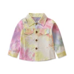 Children Clothes Girls Denim Coats New 2020 Spring Kids Jackets Clothes Tie Dye Coat Casual Long Sleeve Outerwear Kids Clothing M2765