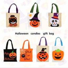 Halloween decorations children's gift gift bags candy bag linen bag pumpkin bag party dress up