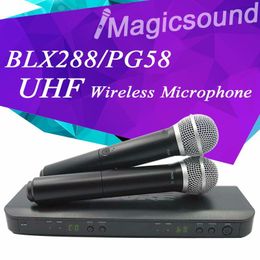 BLX288 / PG58 BLX88 PG58A UHF Professional Wireless Microphone System with PG58 Dual Handheld Transmitter UT4 TPYE Microphone