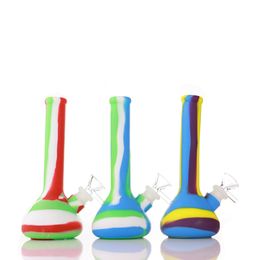 Wholesale Silicone water pipe Hookahs Mini Beaker Bong 7 inches unbreakable bongs with Silicones Downstem dab rigs