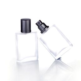 30 50 100ml/1 Oz Empty Refillable Frosted Glass Spray Perfume Bottle Atomizer Container With Aluminium Grey Fine Mist Lids For Travel Or Gift