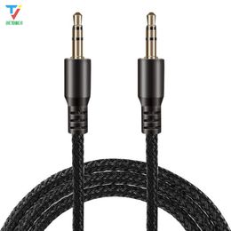 500pcs Cell phones cables Braided Weave AUX 5FT 1.5M 3.5mm Male Stereo Aux Audio Extendtion Cables For Cell phones MP3 Speaker Tablet