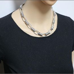 Fashion Mens Hip Hop OT Buckle Choker Necklace 13.5mm Stainless Steel O Link Chain Necklaces for Men Women Punk Jewelry