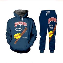 New Men / Womens Backwoods Engraçado 3D Imprimir Moda Tracksuits Hip Hop Calças + Hoodies T01