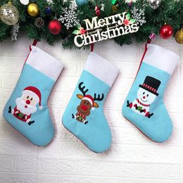 Christmas Socks Gift Bag Santa Claus Elk Snowman Ornaments For Party Christmas Tree Ornaments DHL Free Shipping